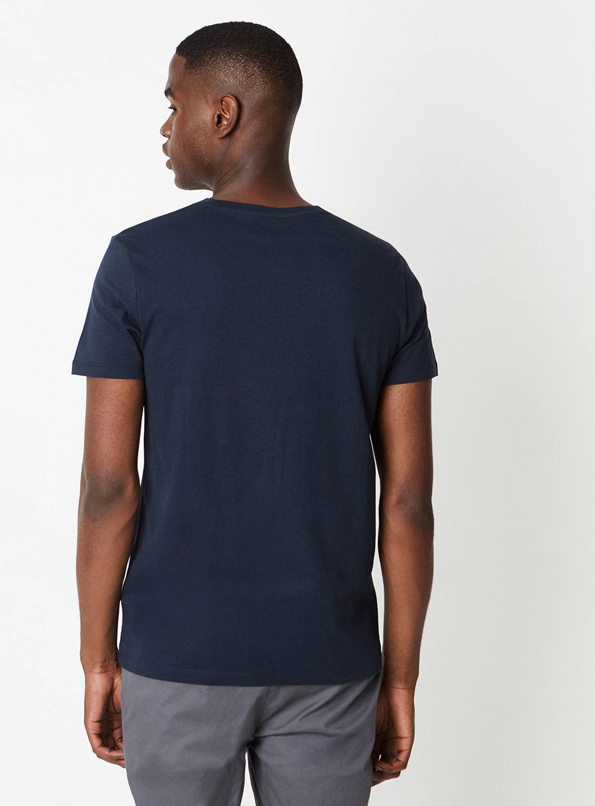 BURTON Navy Plain Crew Neck T Shirt XL - Image 3