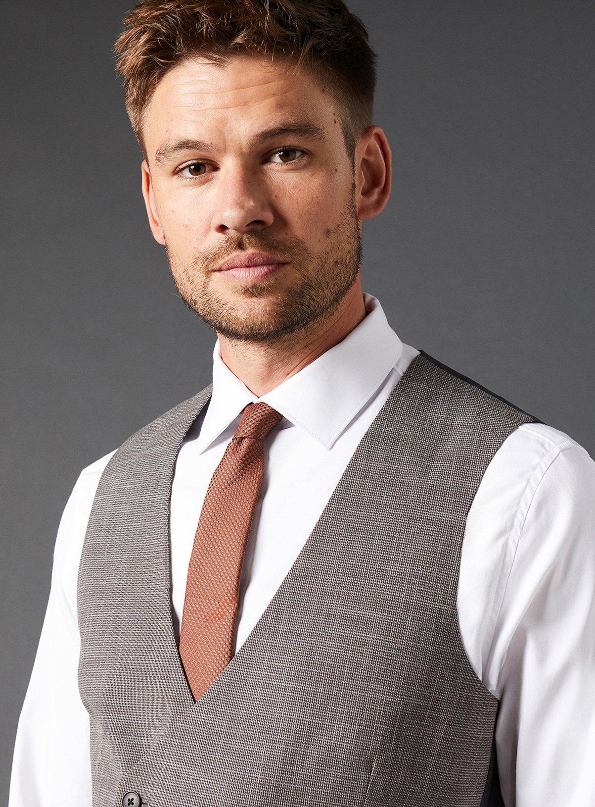 BURTON Rust Textured Tie One Size - Image 2 thumbnail