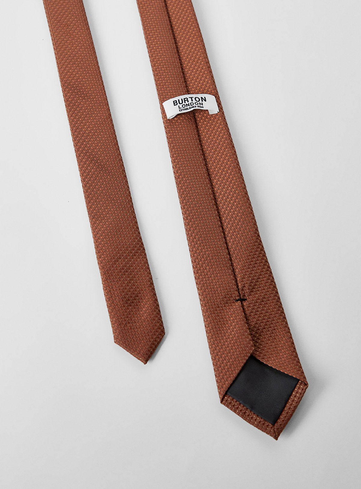BURTON Rust Textured Tie One Size - Image 4 thumbnail