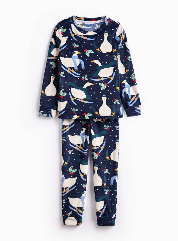 Matching Family Kids' Christmas Goose Print Slinky Pyjamas 3-4 years