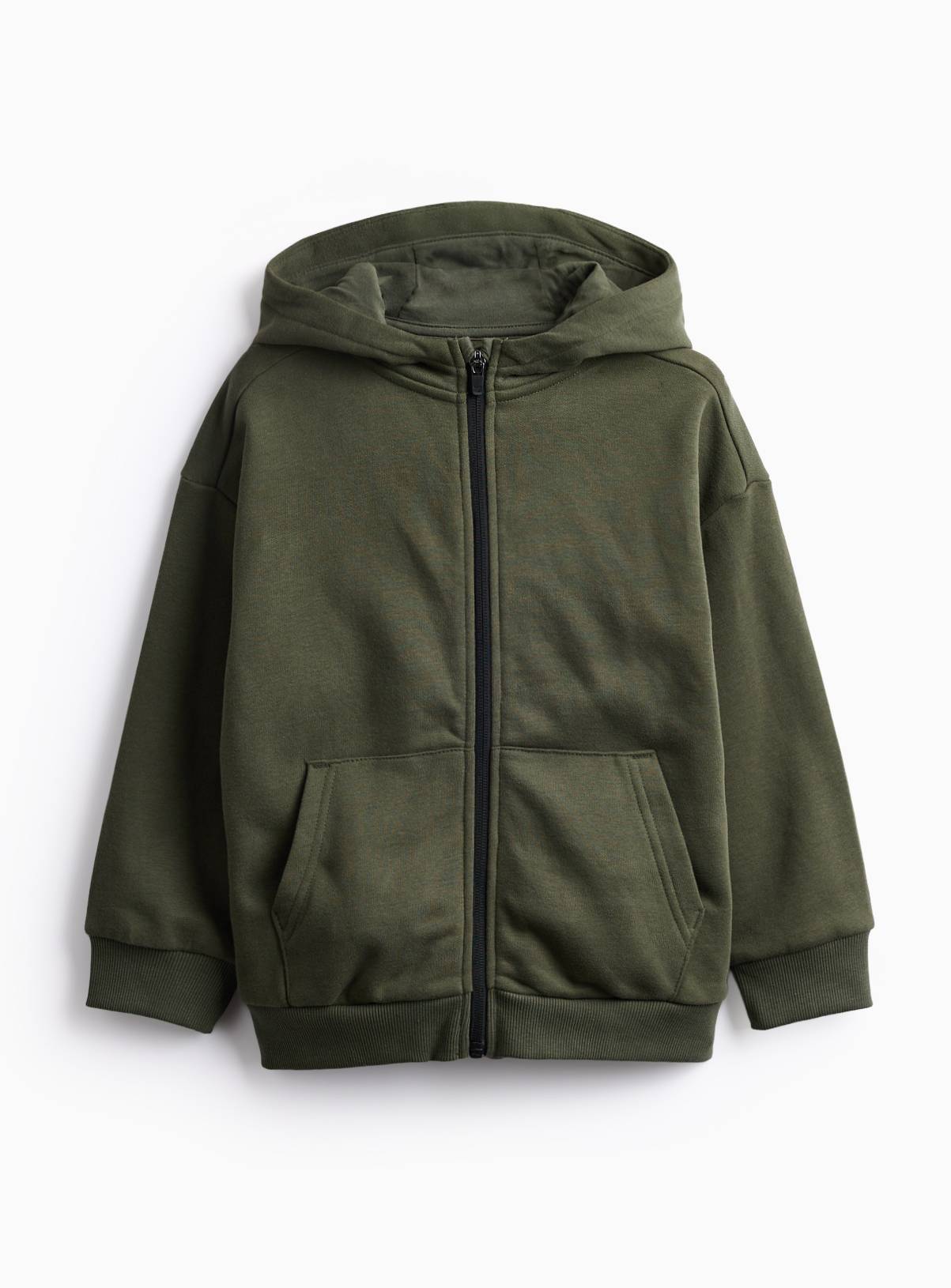 Khaki Zip Through Hoodie 9 years - Image 1