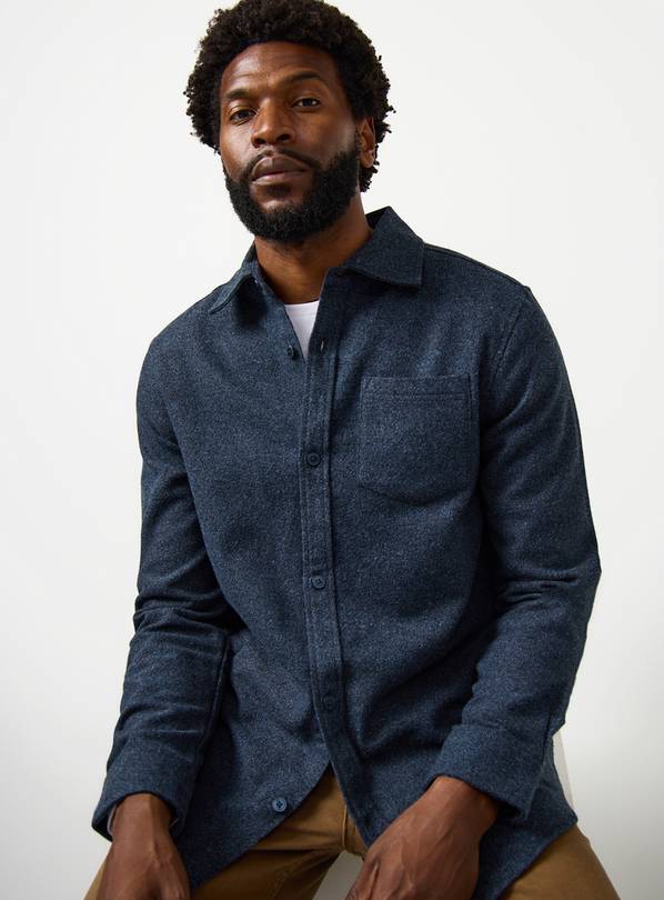 Grey Boucle Textured Overshirt XXXXL