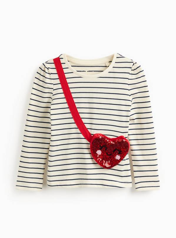 Heart Bag Stripe Long Sleeve Tee 1-2 years