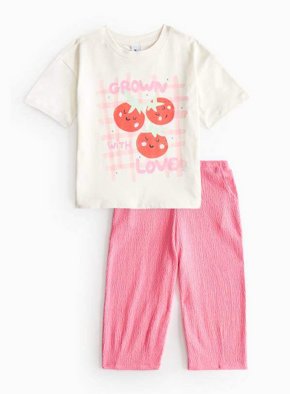 Tomato Graphic T-Shirt & Pink Trousers Set 1-2 years