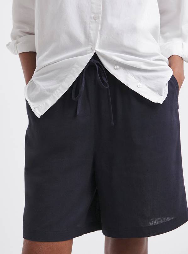 JD WILLIAMS Linen Knee Short Navy 12