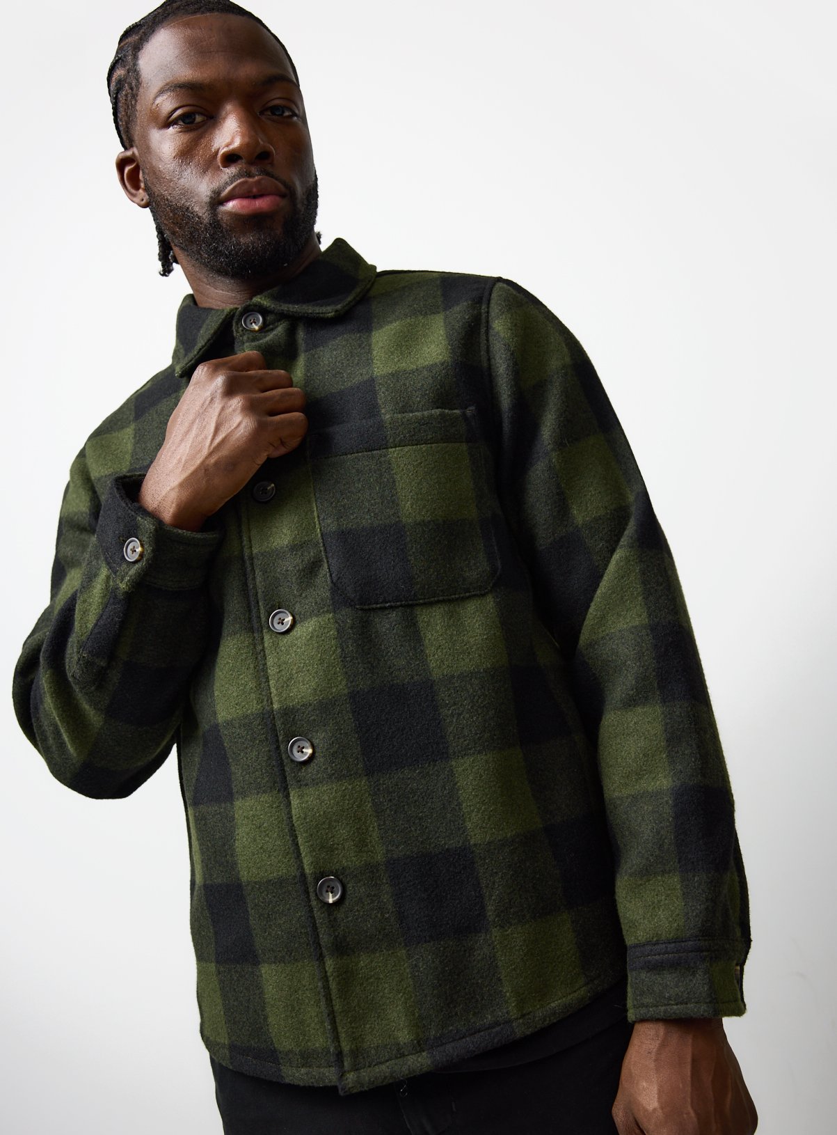 Buy Khaki Buffalo Check Shacket L | Gifts for him | Tu