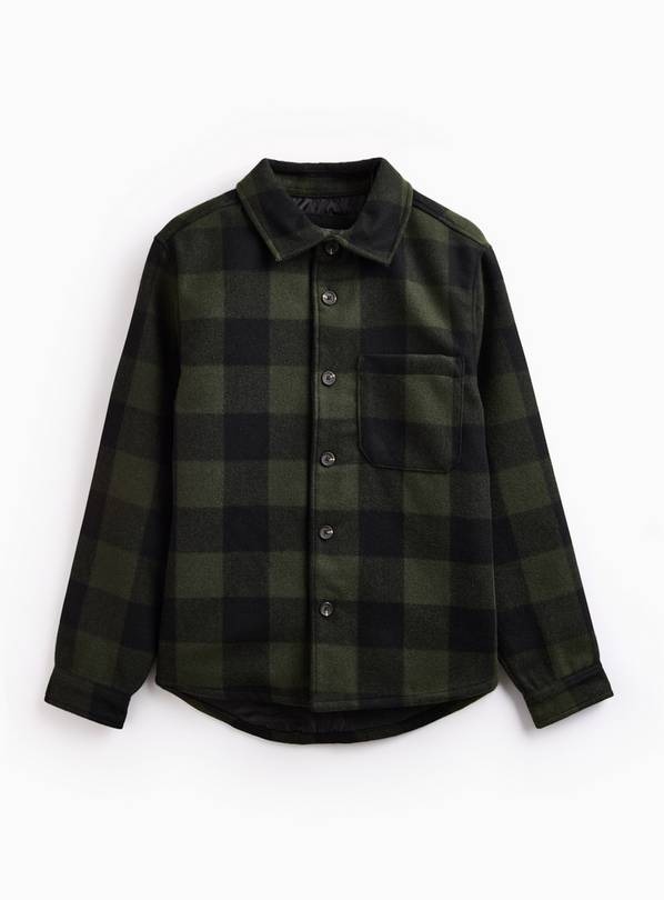 Khaki Buffalo Check Shacket XL