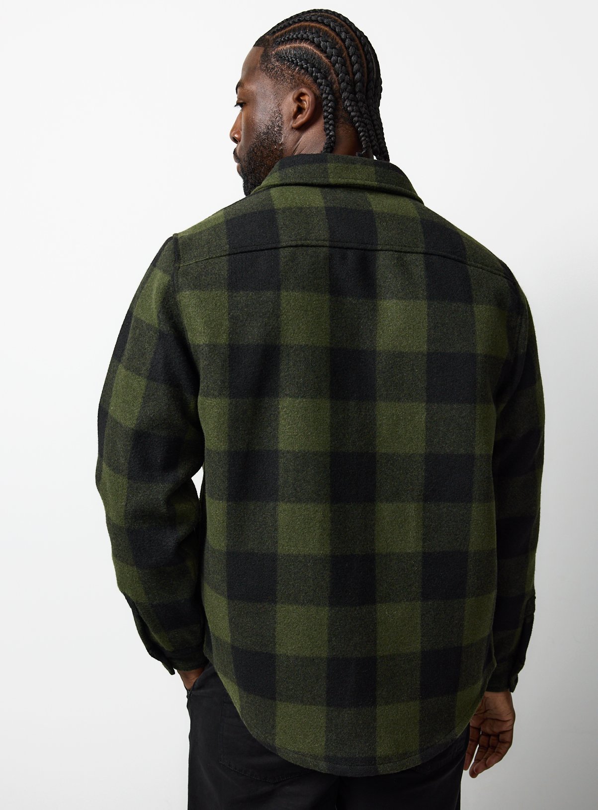 Khaki Buffalo Check Shacket XL - Image 5 thumbnail