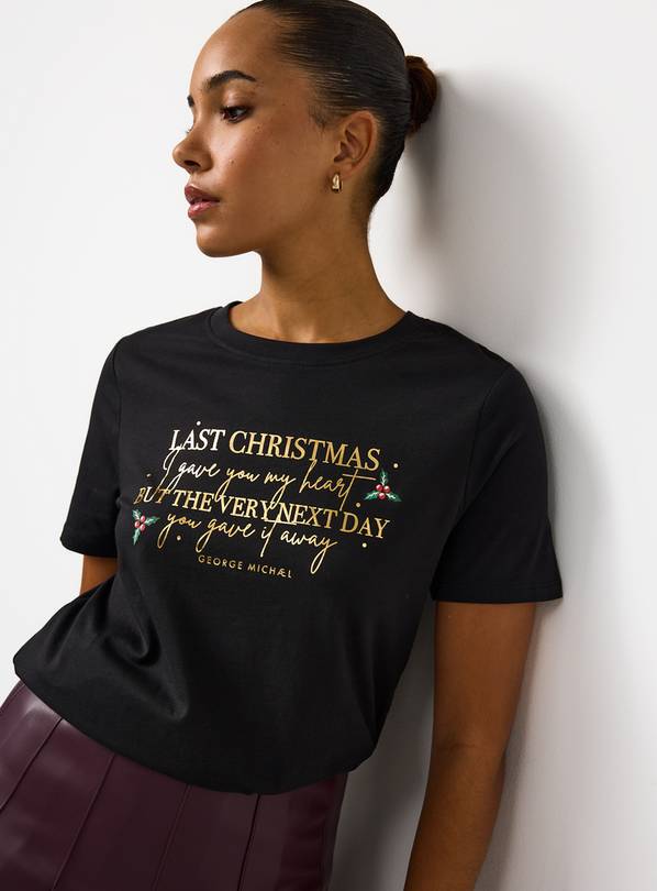 Last Christmas Lyric Printed Regular T-Shirt 20