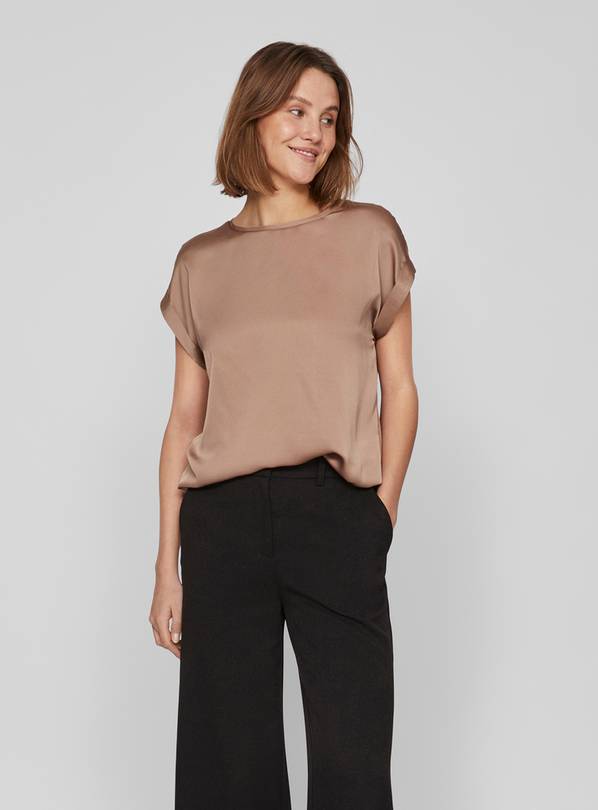 VILA Ellette Short Sleeved Satin Top 10