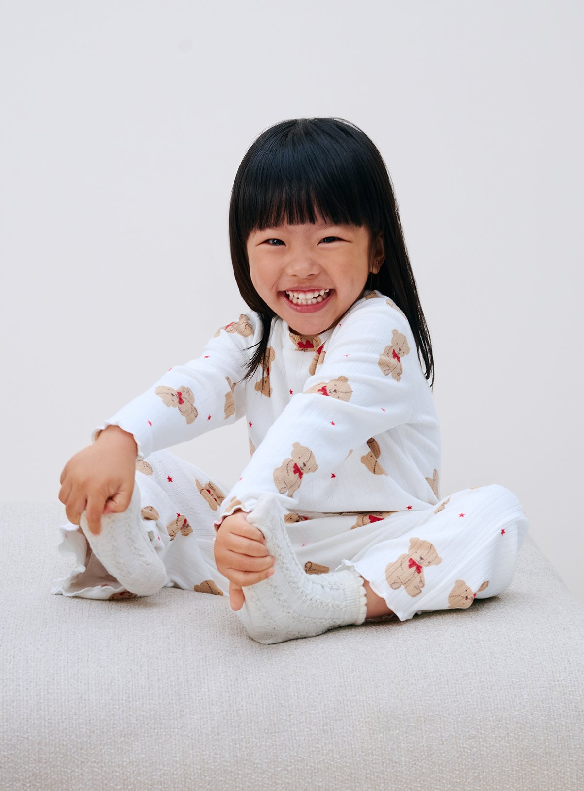Teddy Bear Printed Pointelle Pyjamas 1-2 years