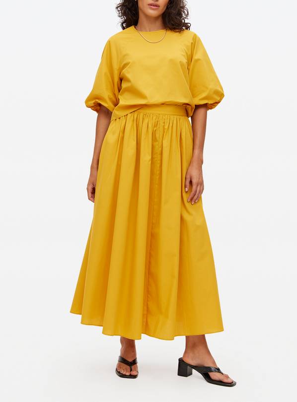 Yellow Poplin Midaxi Co-ord Full Skirt 22