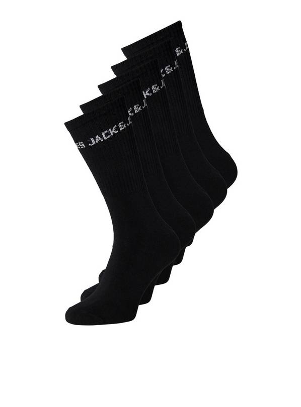 JACK & JONES JUNIOR 5 Pack Tennis Socks Black 38/43