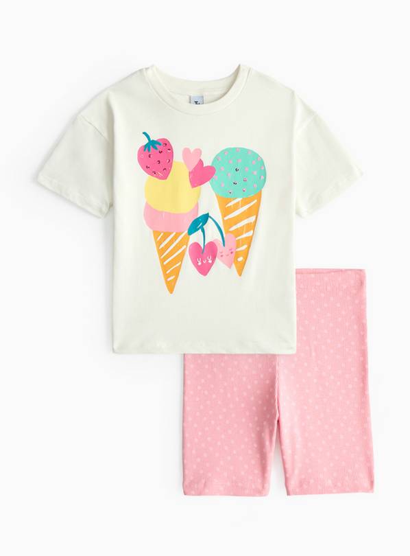 Graphic T-Shirt & Cycling Shorts Set 2-3 years