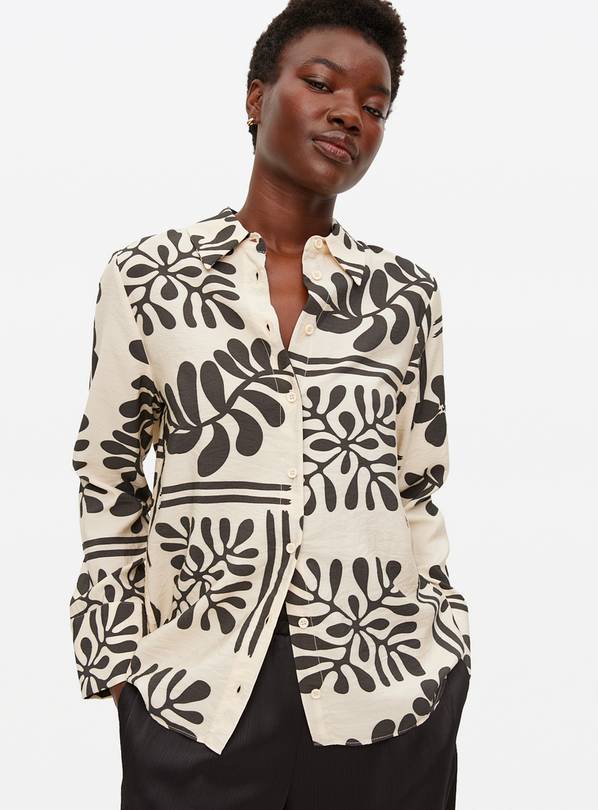 Cream Abstract Printed Relaxed Shirt 22