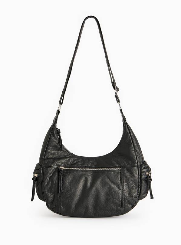 PU Washed Slouch Hobo Cross Body Bag One Size