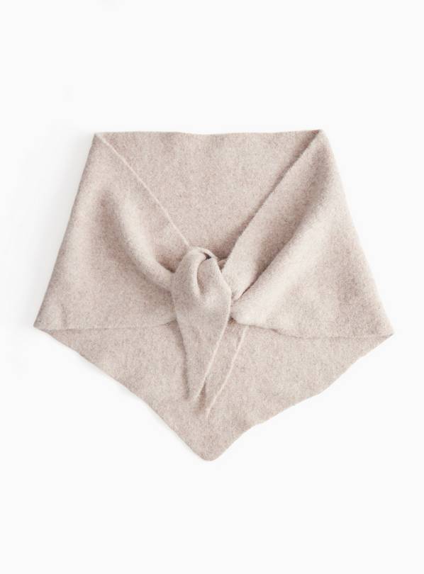 Premium Oatmeal Knitted Triangle Scarf One Size
