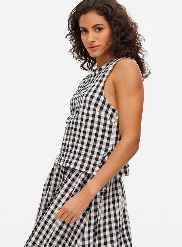 Gingham Printed Sleeveless Co-ord Shell Top 24