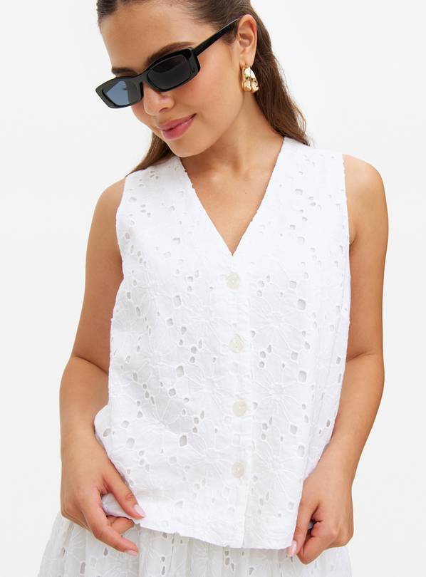 White Broderie Co-ord Waistcoat 12