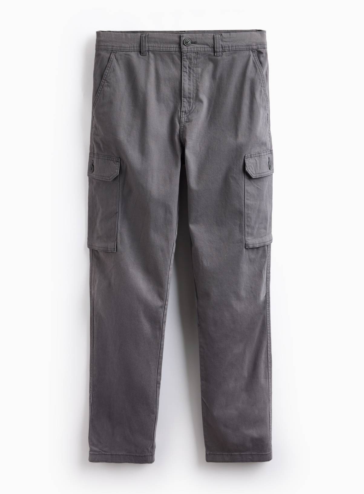 Grey Straight Leg Cargo Trousers 44R - Image 3