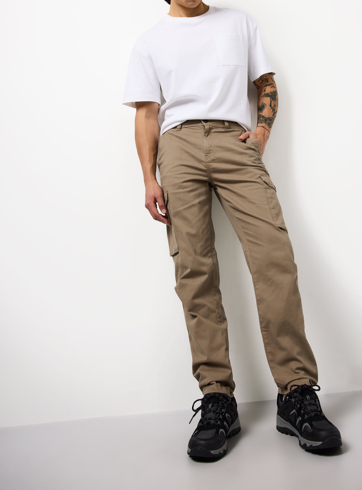 Stone Straight Leg Cargo Trousers 42S - Image 2 thumbnail