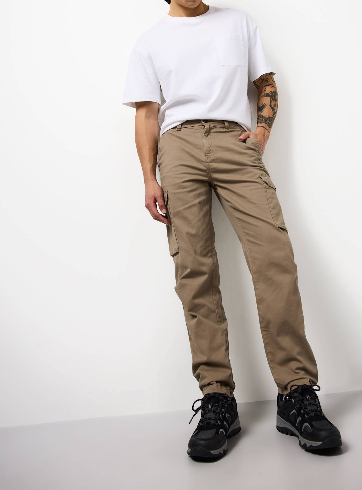 Stone Straight Leg Cargo Trousers 42S - Image 2