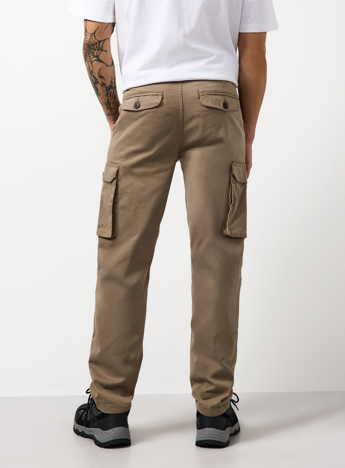 Stone Straight Leg Cargo Trousers 42S - Image 5 thumbnail