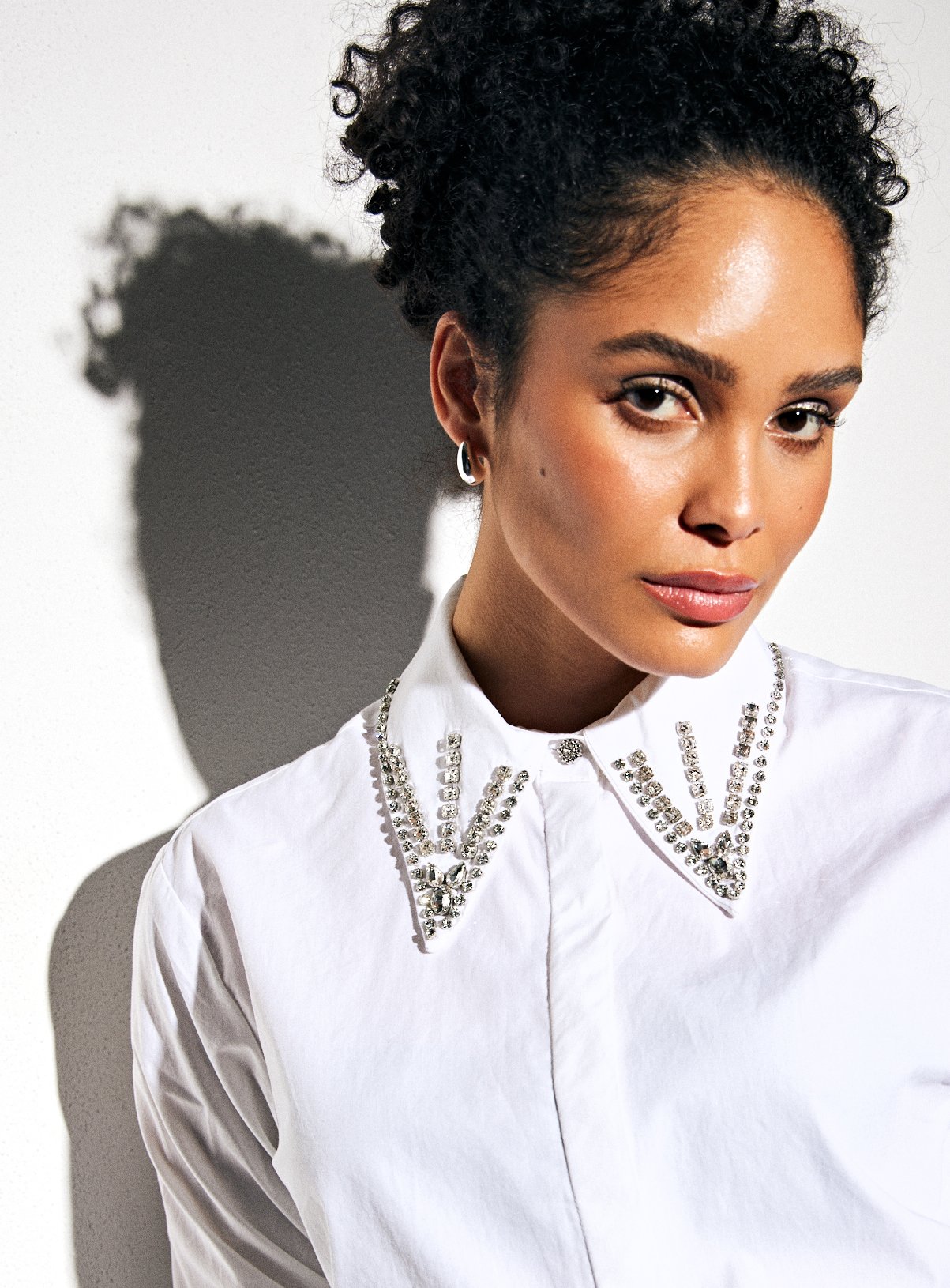 White Embellished Collar Poplin Shirt 20 - Image 1 thumbnail