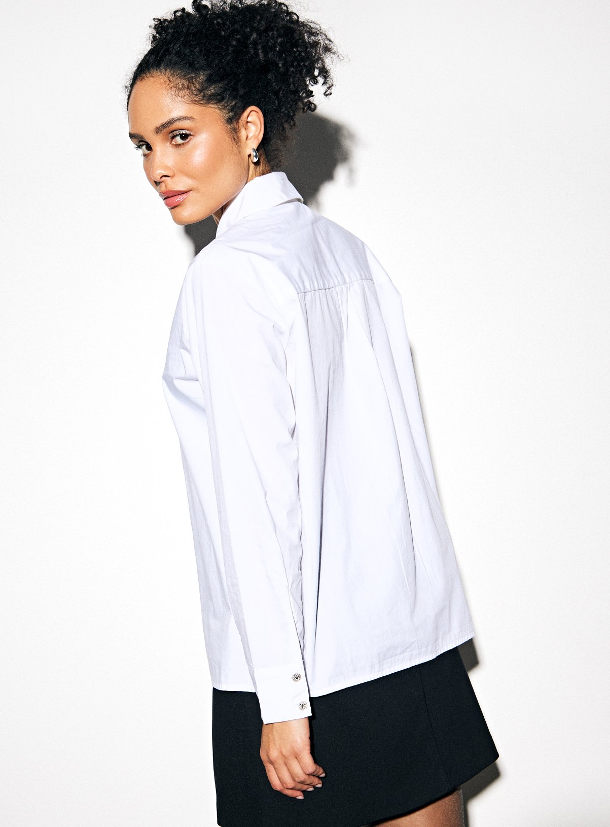 White Embellished Collar Poplin Shirt 20 - Image 4 thumbnail