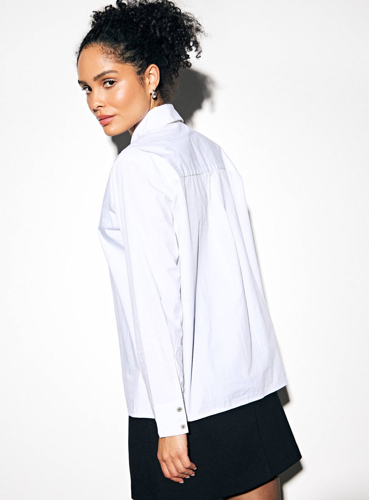 White Embellished Collar Poplin Shirt 20 - Image 4