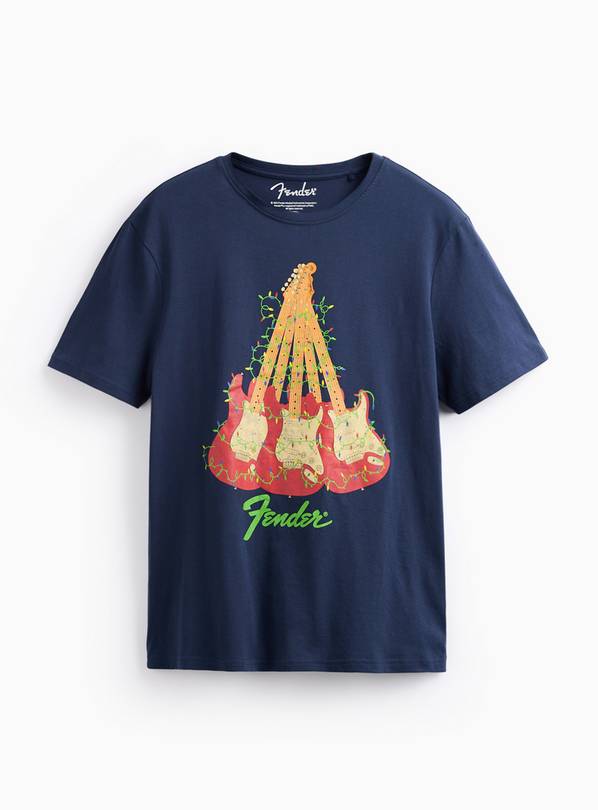 Fender Christmas Navy Graphic Regular T-Shirt XXXL