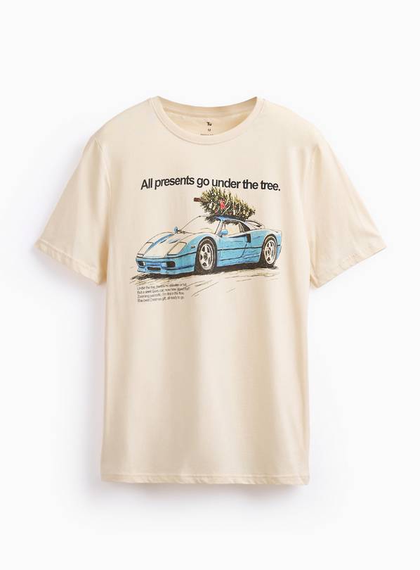 Christmas Car Graphic Print T-Shirt L