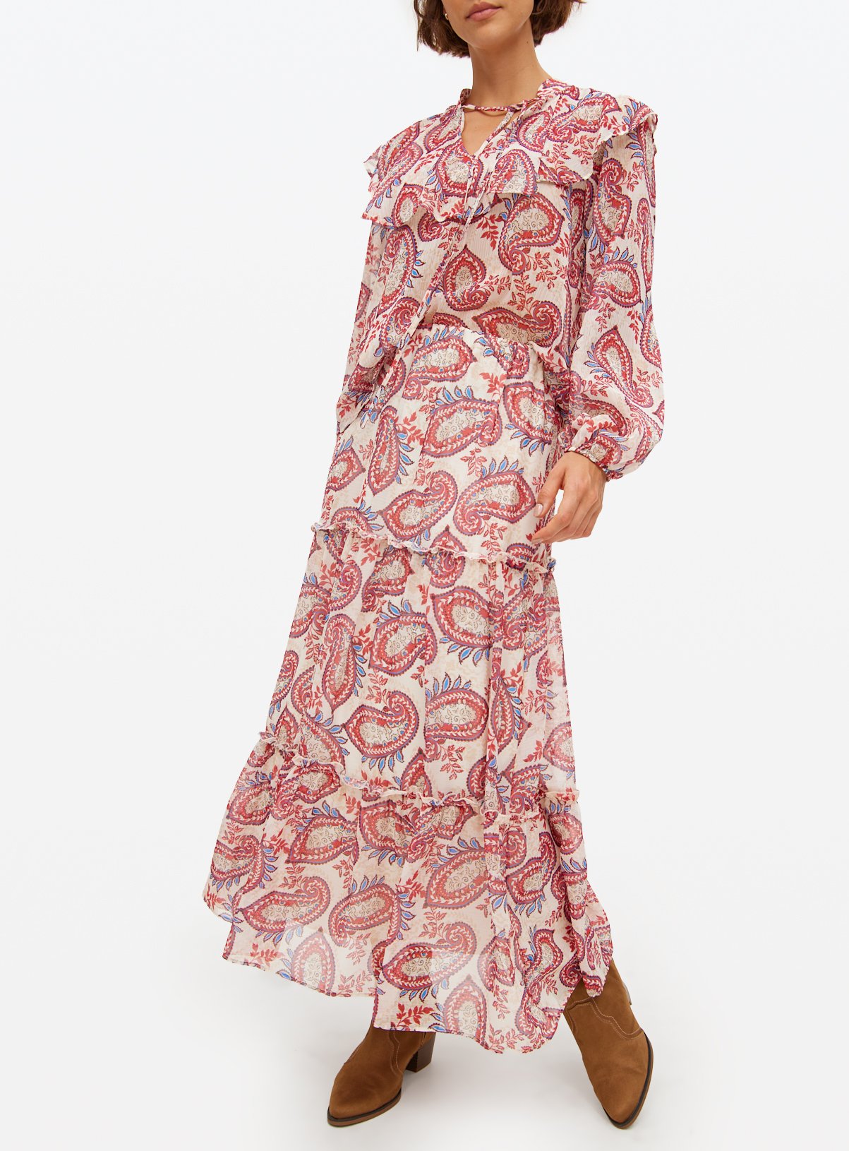 Paisley Printed Tiered Co-ord Midaxi Skirt 18