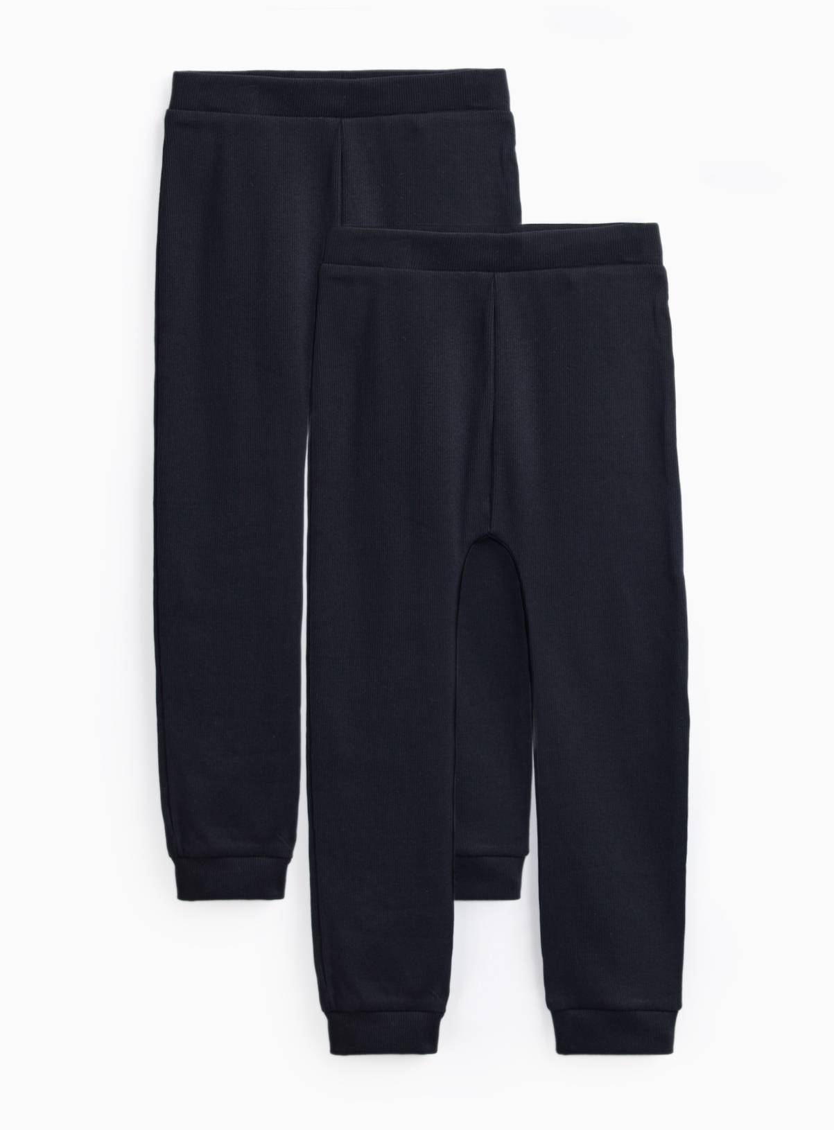 Plain Black Leggings 2 Pack 1-2 years - Image 1