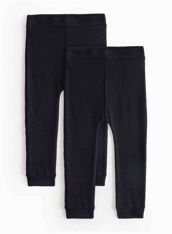 Plain Black Leggings 2 Pack 2-3 years