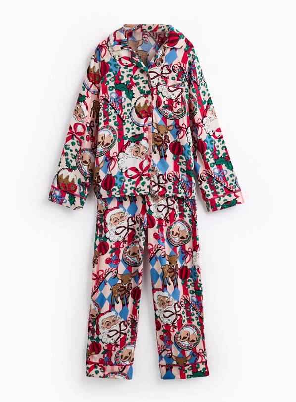 Mini Me Kids' Christmas Printed Pink Viscose Pyjamas 4-5 years