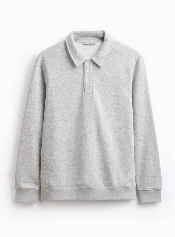 Grey Collared Sweatshirt L