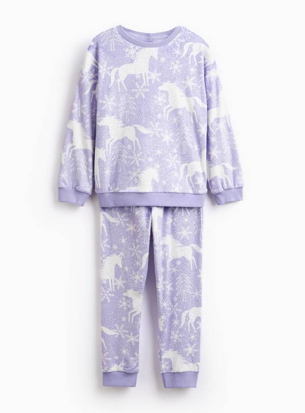 Lilac Horse Print Slinky Pyjama Set 2-3 years