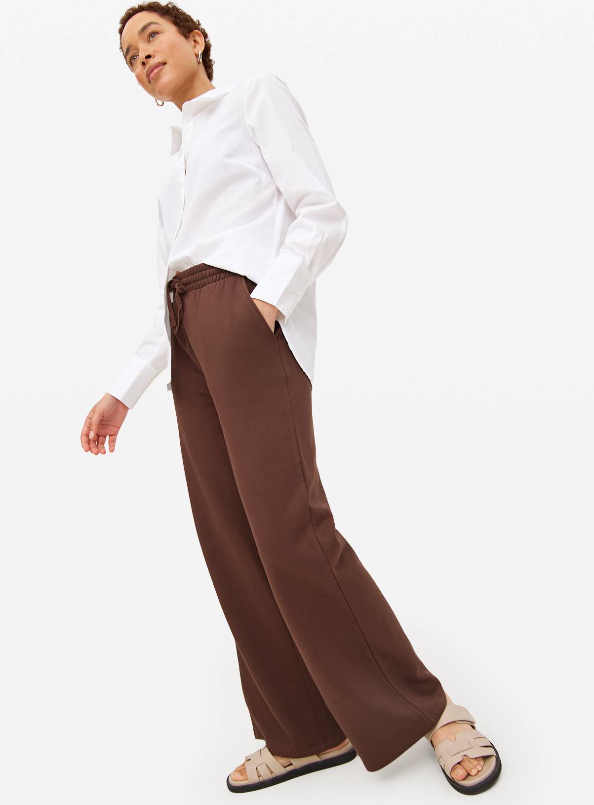 Brown Core Wide Leg Joggers  S - Image 1