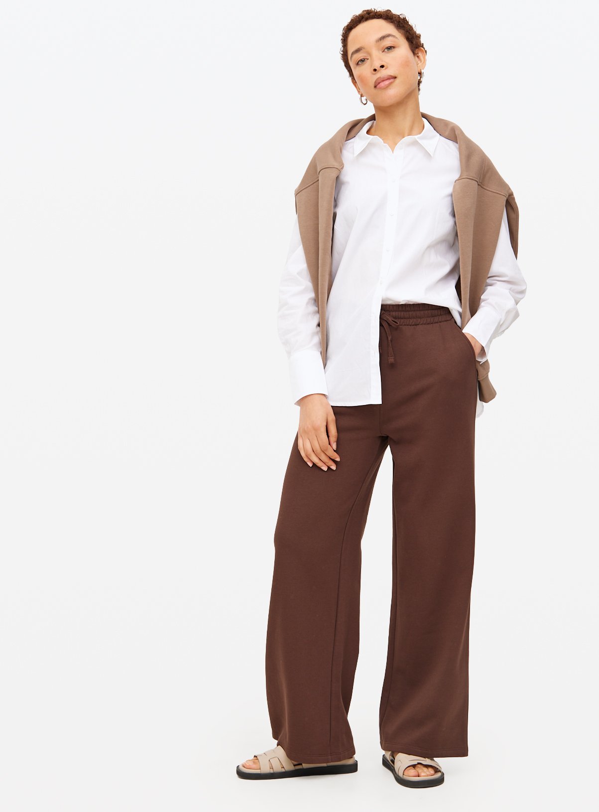 Brown Core Wide Leg Joggers  S - Image 3 thumbnail