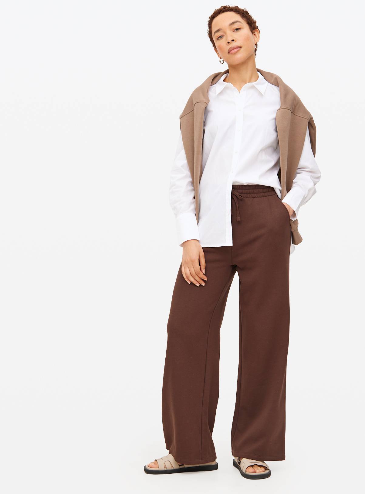 Brown Core Wide Leg Joggers  S - Image 3
