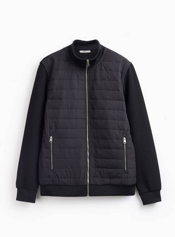 Black Padded Jersey Sleeve Jacket XXL
