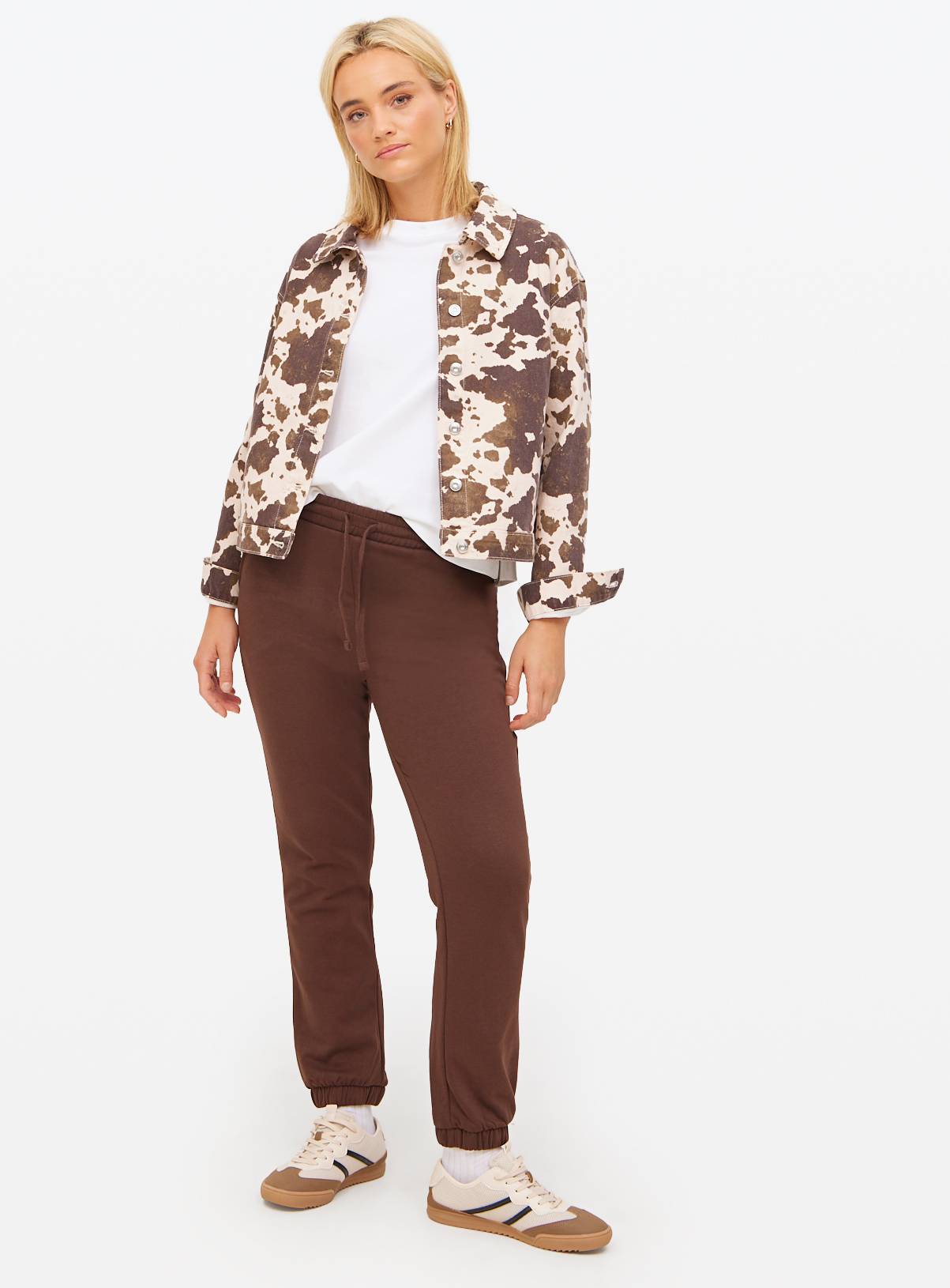 Brown Core Tapered Co-ord Joggers M - Image 1