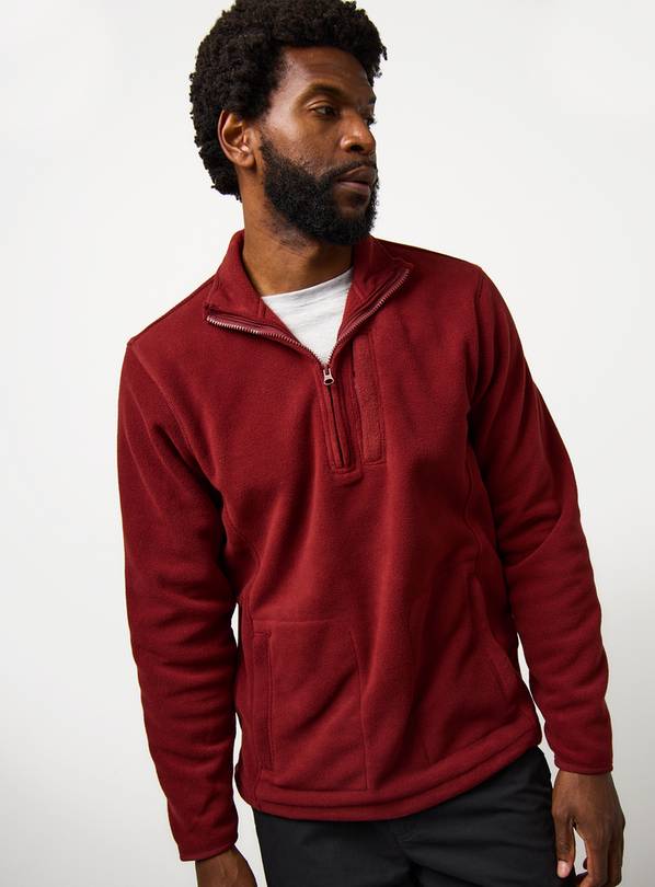 Red Quarter Zip Fleece Jumper XXXXL
