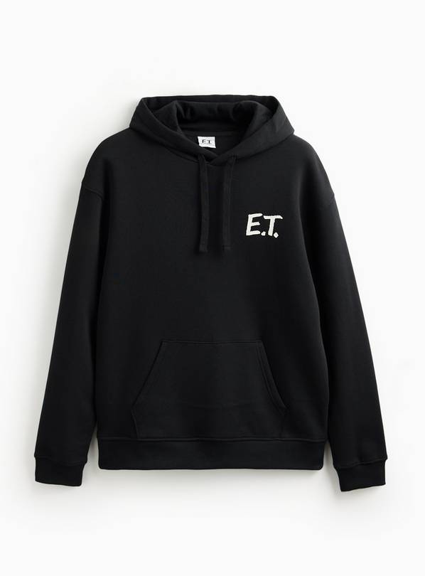 E.T. Black Graphic Overhead Hoodie  L