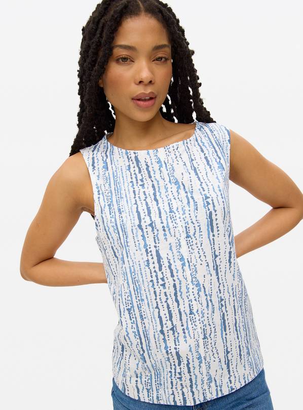 Blue Mark Making Print Sleeveless Vest 12