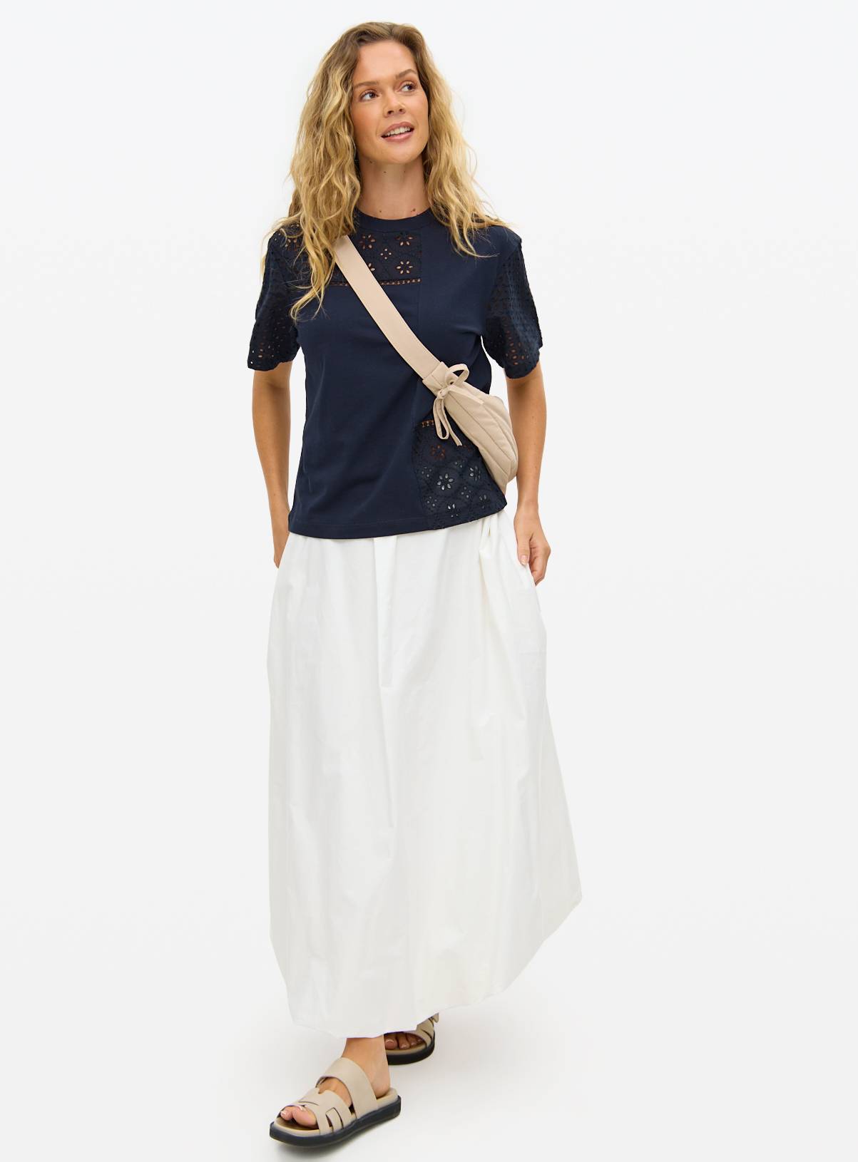 Navy Patchwork Broderie T-Shirt 20 - Image 2