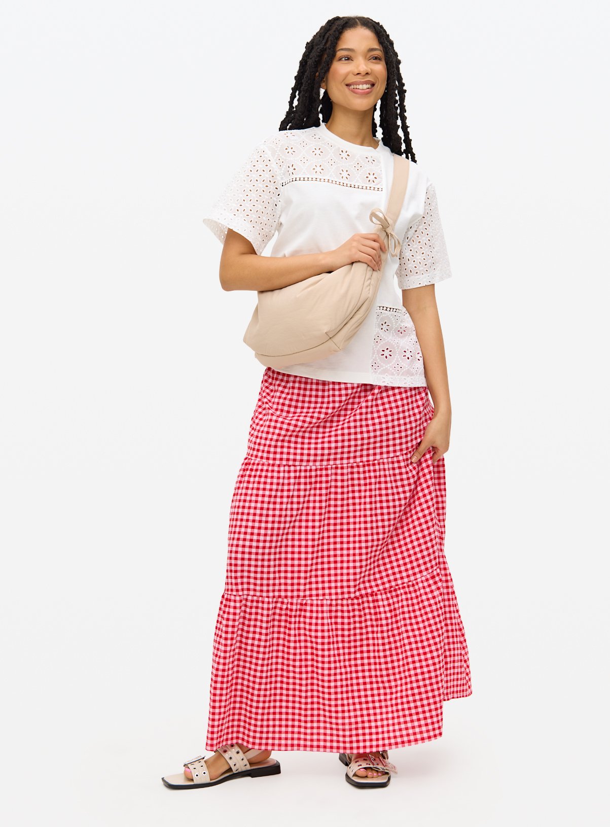 White Patchwork Broderie T-Shirt 16 - Image 2 thumbnail