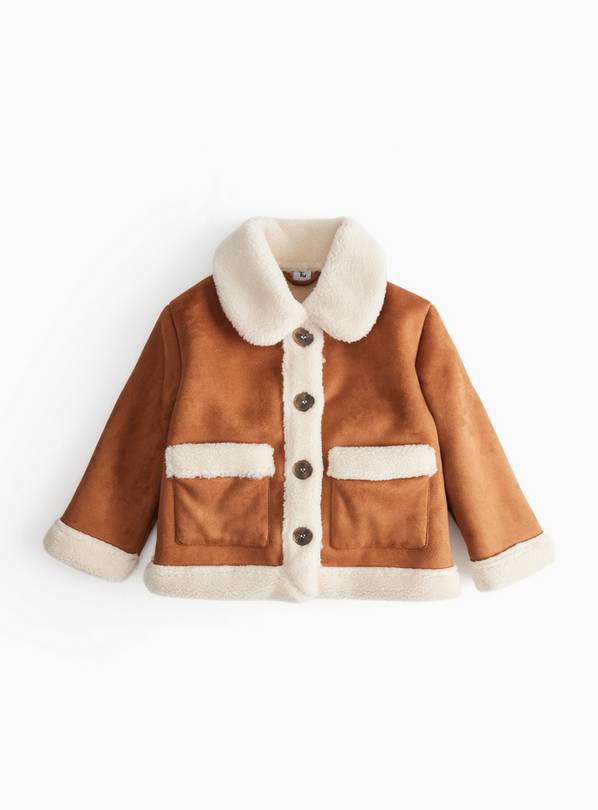 Brown Shearling Aviator Jacket 5-6 years