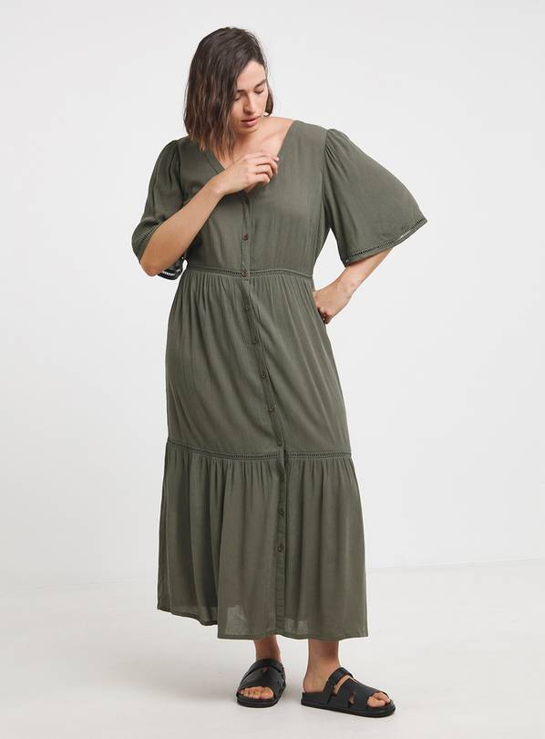 SIMPLY BE Crinkle Ladder Trim Smock Dress 22